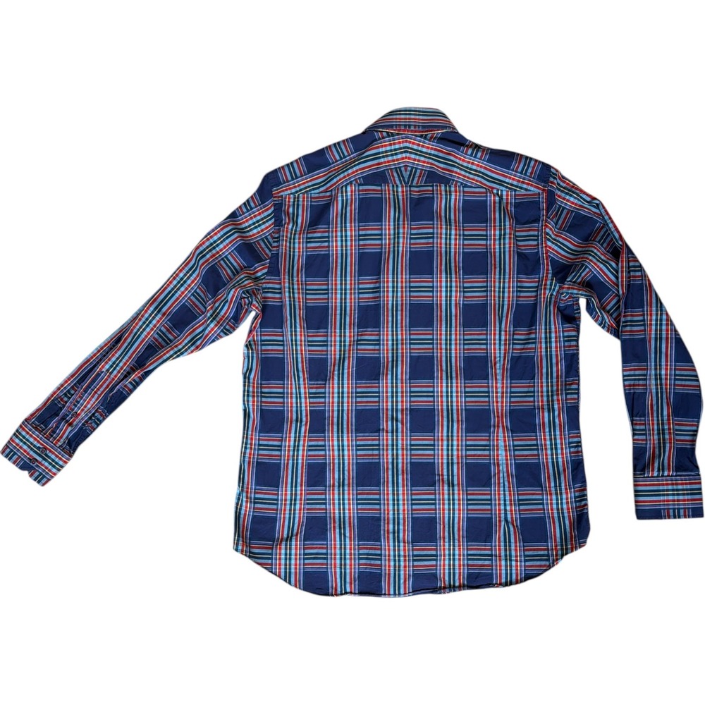 Hawes & Curtis London Piccadilly Men's Plaid Button Down Shirt XL Blue Red Green - Picture 4 of 5